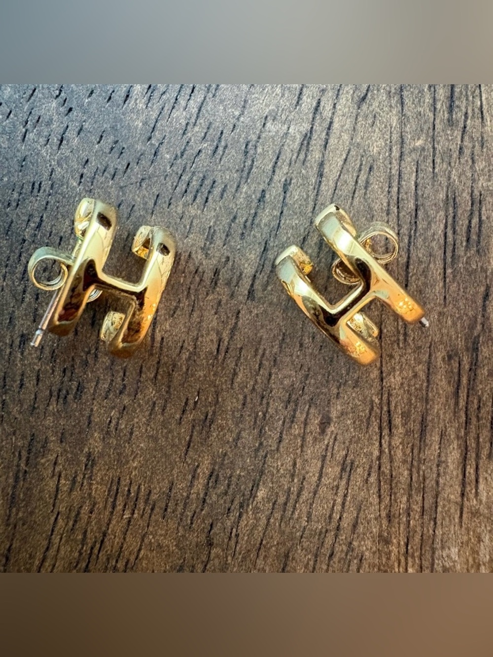 Carolina Herrera - Gold Tone 'CH' Earrings - Elegant Women's Jewelry